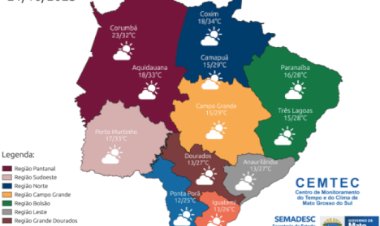 Com frio atípico para outubro, MS marca mínima de 9°C nesta terça-feira