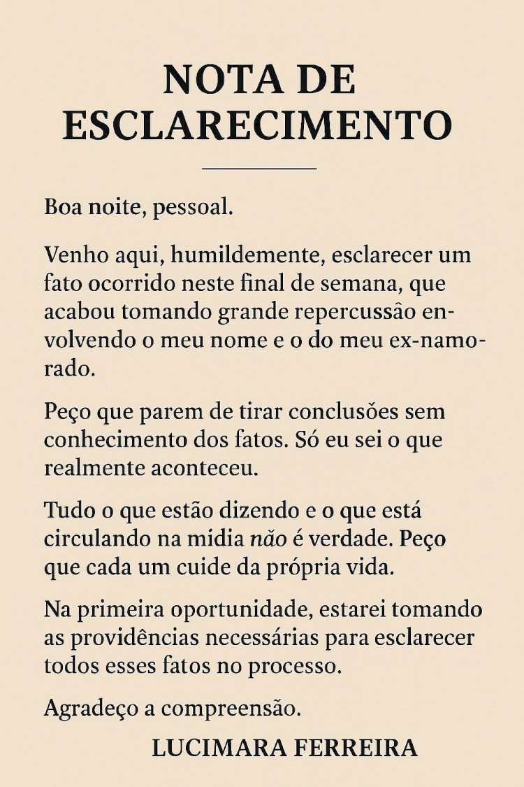 NOTA DE ESCLARECIMENTO – DECLARAÇÕES PRESTADAS AO JORNAL MS 67